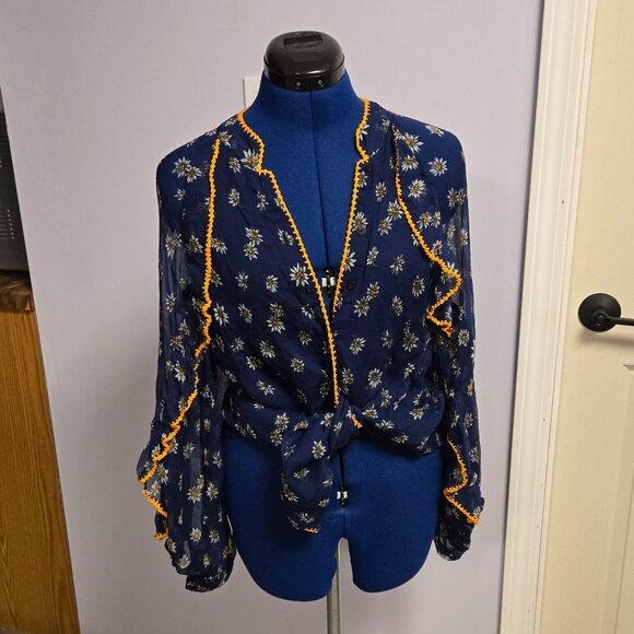 Chasing Unicorns A New Day For Love Silk Blouse - Daisy, M, NWOT - Picture 6 of 8